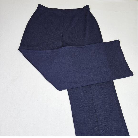 Y2K VTG St John Womens 12 Pants Santana Knit Pull On Cruise Collection Navy Blue - Picture 2 of 12